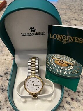 Longines Conquest Two-Tone Gold and Silver Bracelet Watch with White Dial